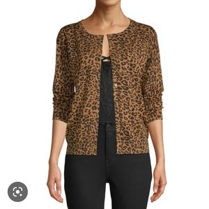 Time and Tru Cheetah Print Button Up Cardigan